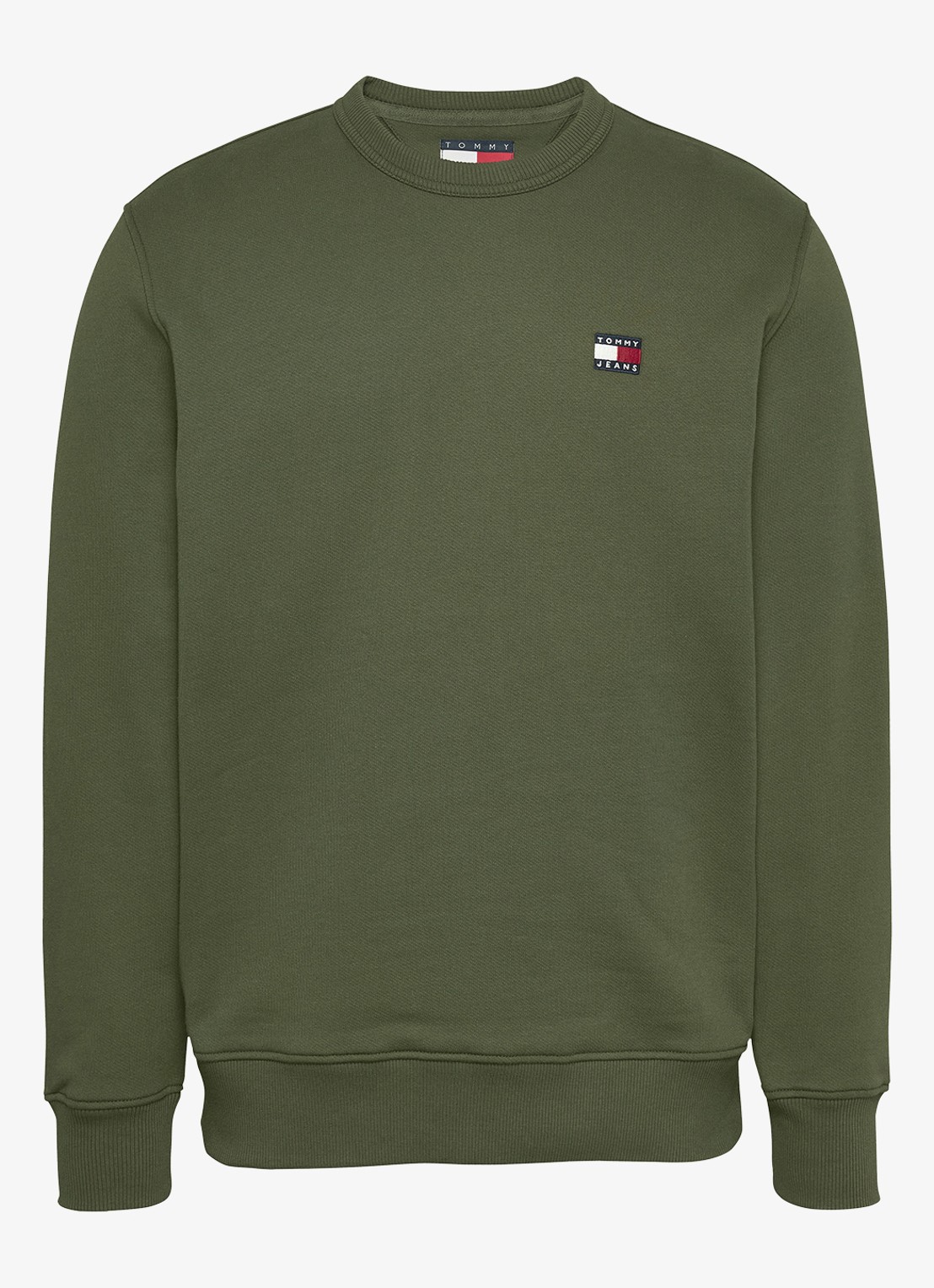 Tommy Hilfiger Sweater met logoborduring - voorkant 4 legergroen