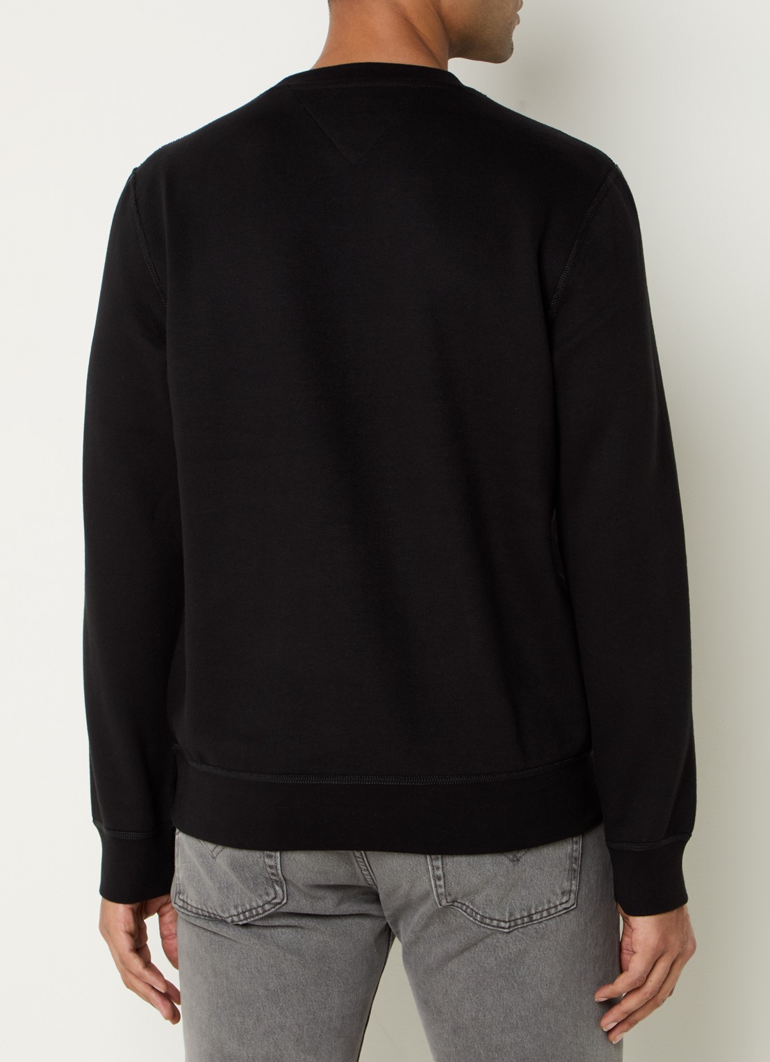 Tommy Hilfiger Sweater met logoborduring - achterkant 3 zwart