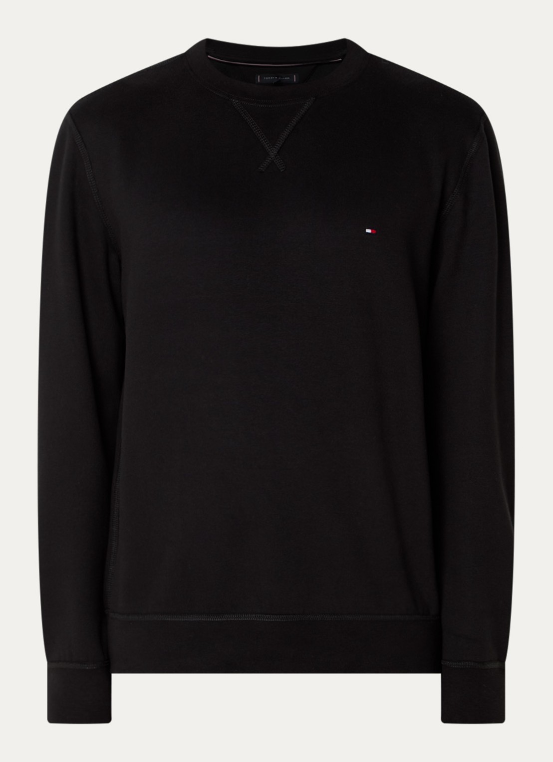 Tommy Hilfiger Sweater met logoborduring - voorkant zwart