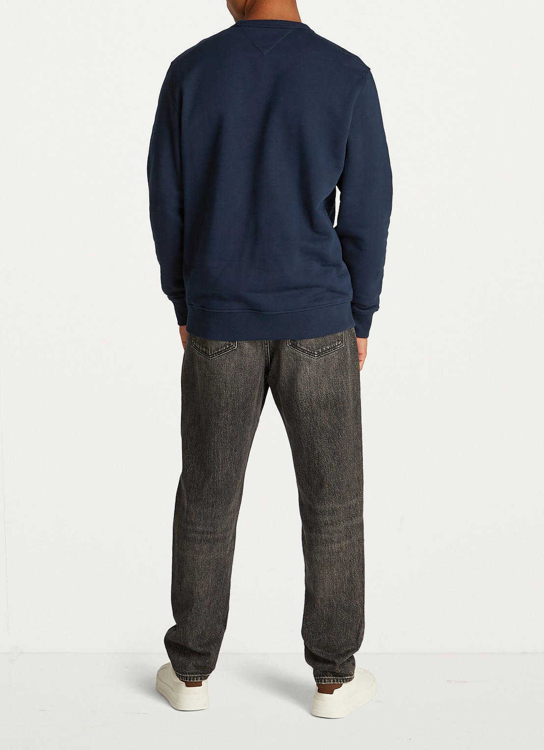 Tommy Hilfiger Sweater met logoborduring - achterkant donkerblauw