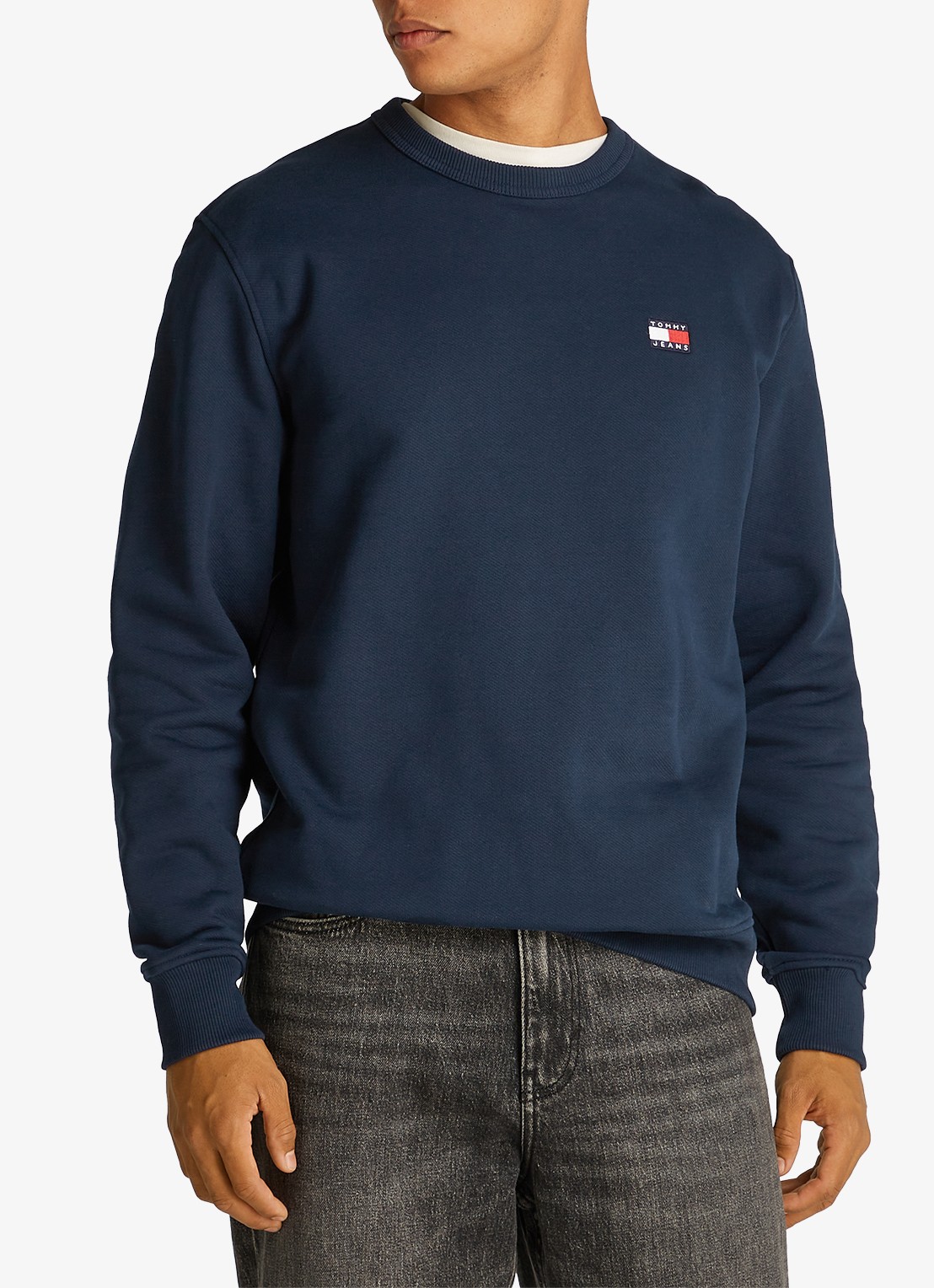 Tommy Hilfiger Sweater met logoborduring - detail 4 donkerblauw