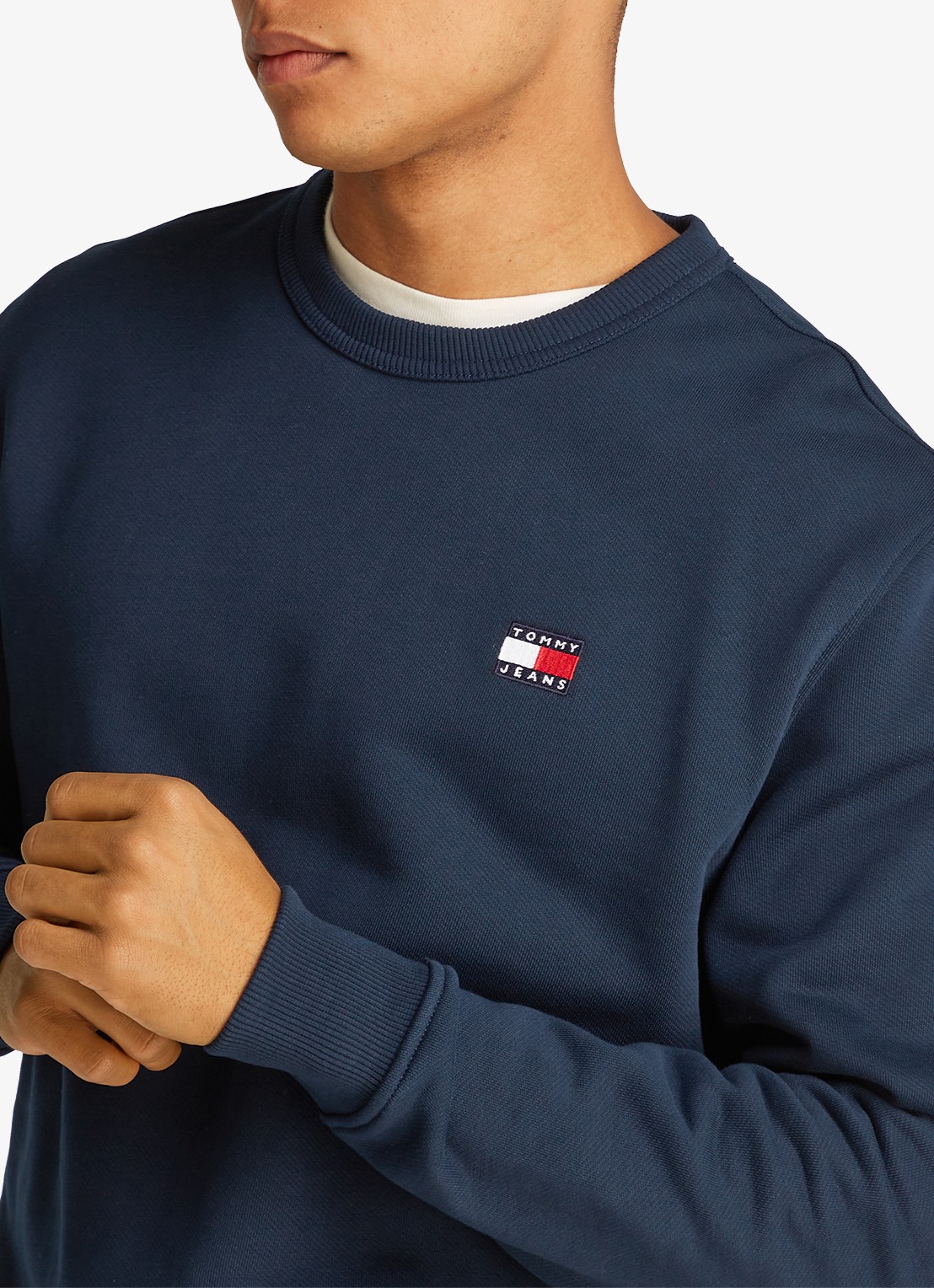 Tommy Hilfiger Sweater met logoborduring - detail 5 donkerblauw