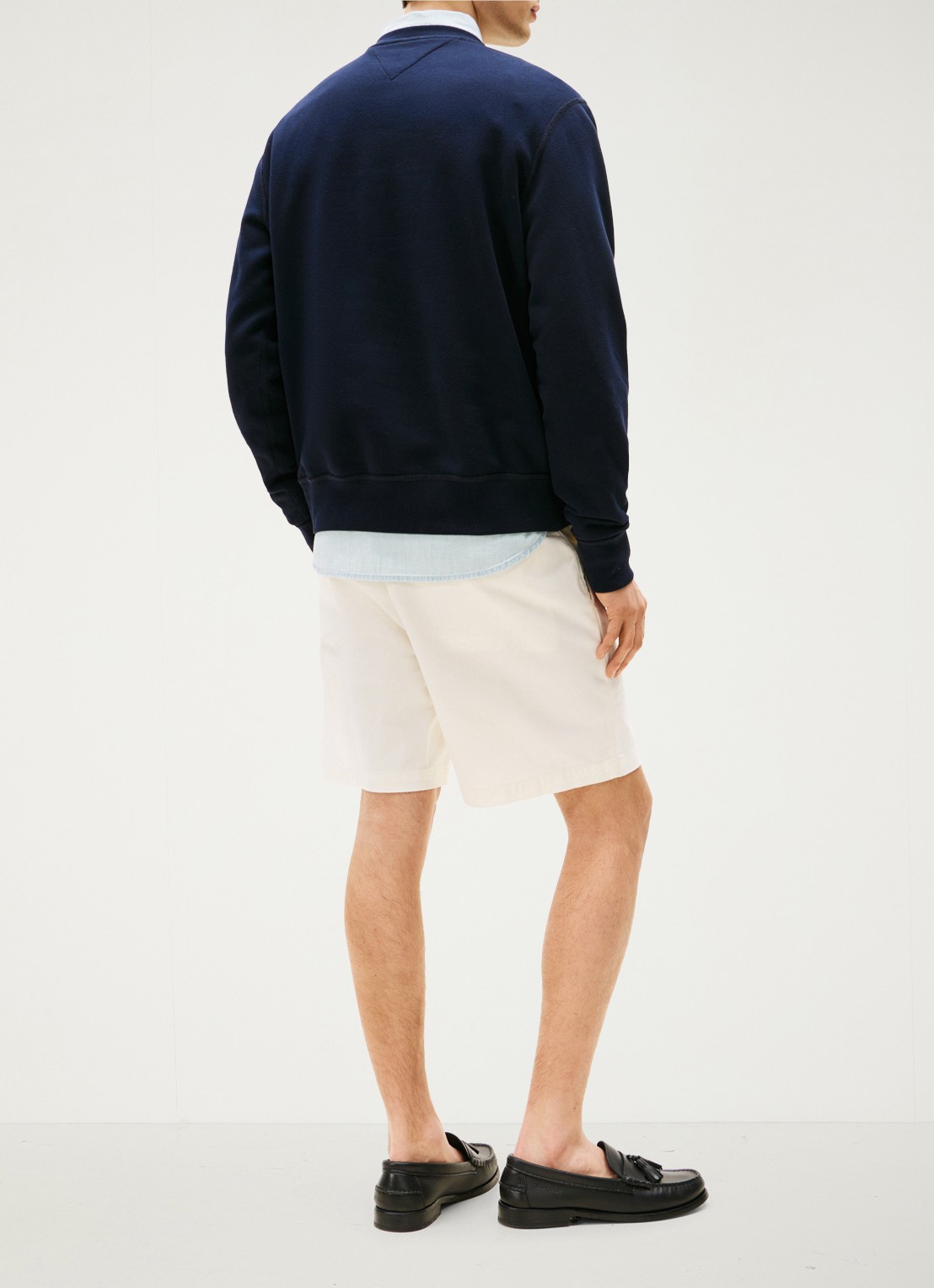 Tommy Hilfiger Sweater met logoborduring - achterkant 3 donkerblauw