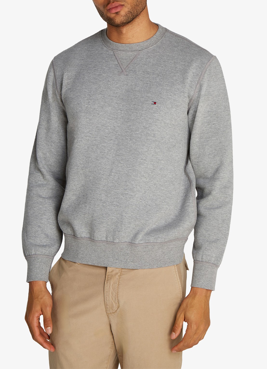 Tommy Hilfiger Sweater met logoborduring - detail 6 grijsmele