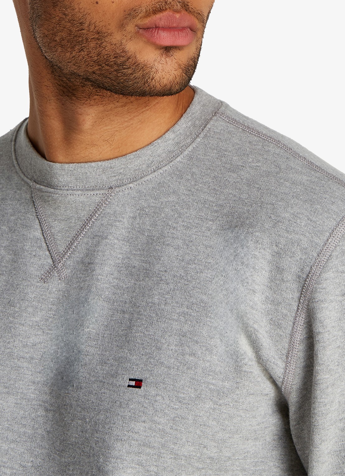 Tommy Hilfiger Sweater met logoborduring - detail 7 grijsmele