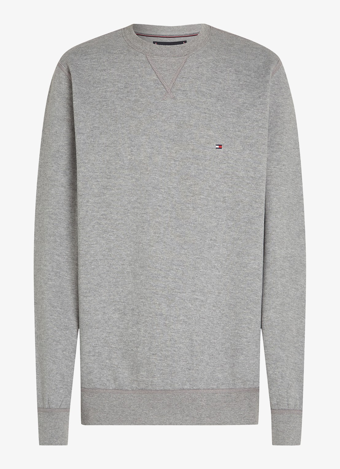 Tommy Hilfiger Sweater met logoborduring - voorkant grijsmele