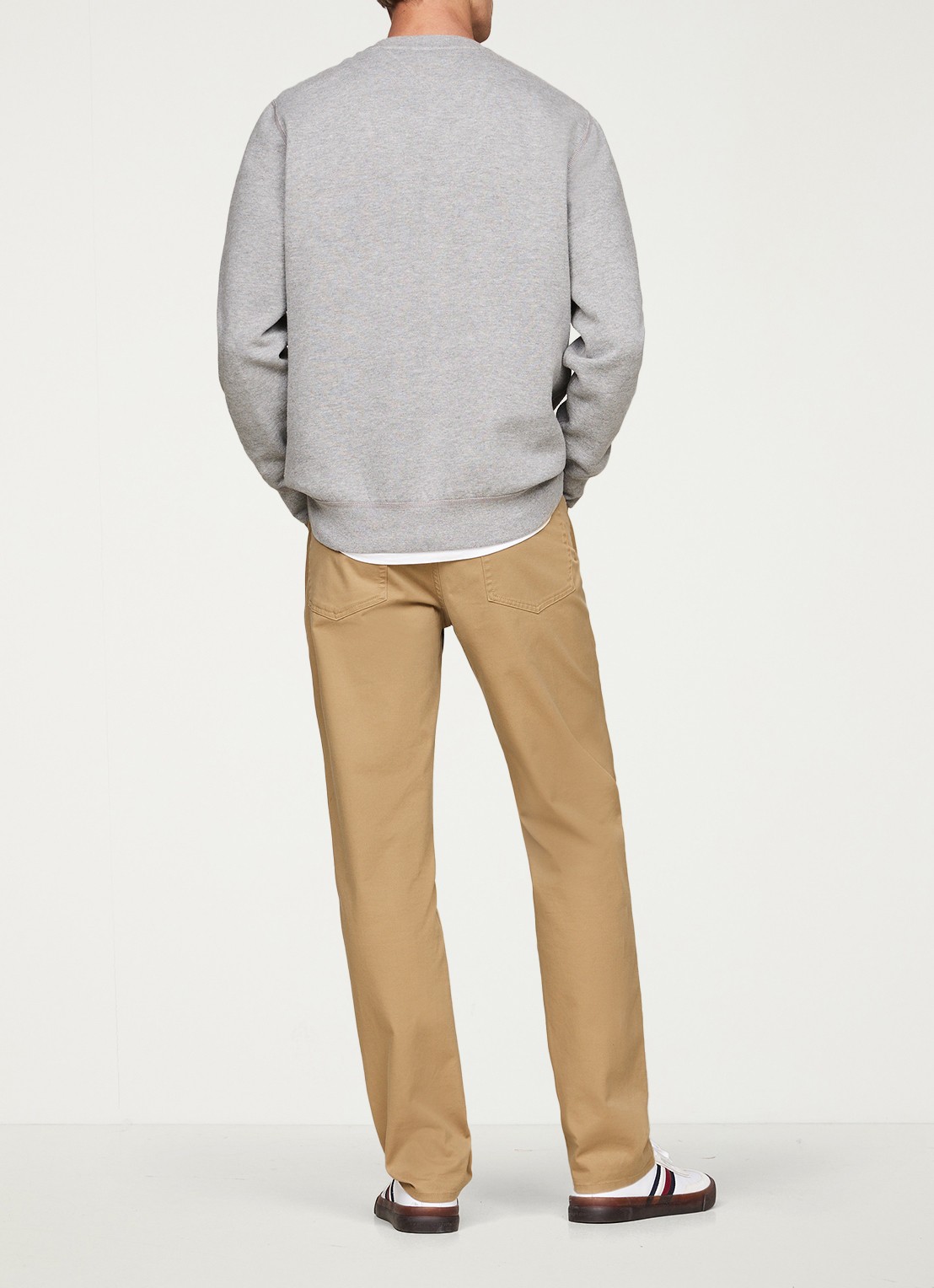 Tommy Hilfiger Sweater met logoborduring - achterkant 5 grijsmele