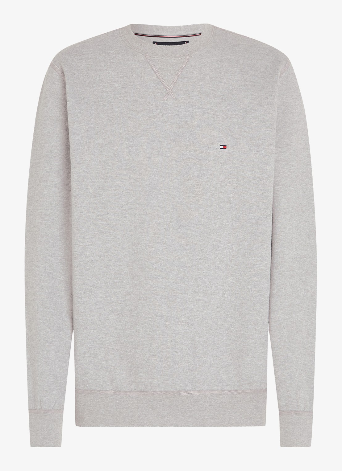 Tommy Hilfiger Sweater met logoborduring - voorkant 3 grijsmele