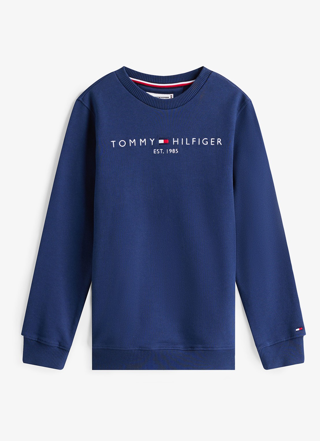Tommy Hilfiger Sweater met logoborduring  - voorkant 7 donkerblauw