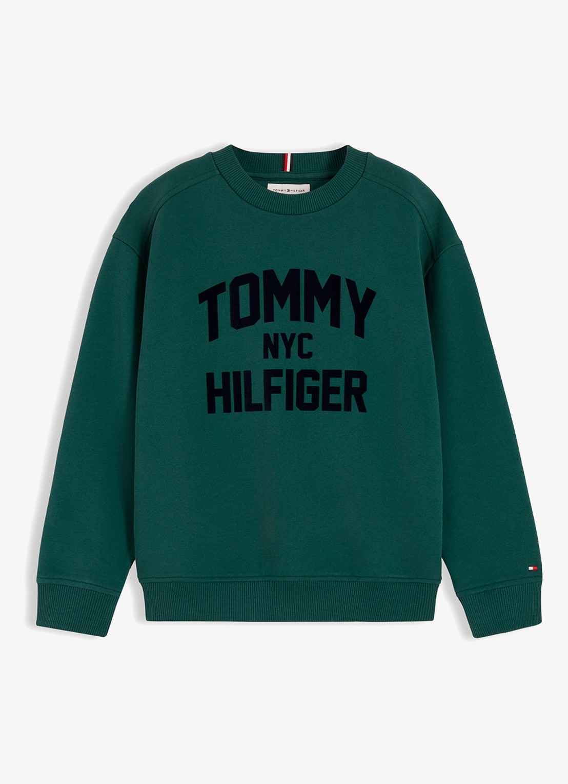 Tommy Hilfiger Sweater met logoborduring  - voorkant 2 groen