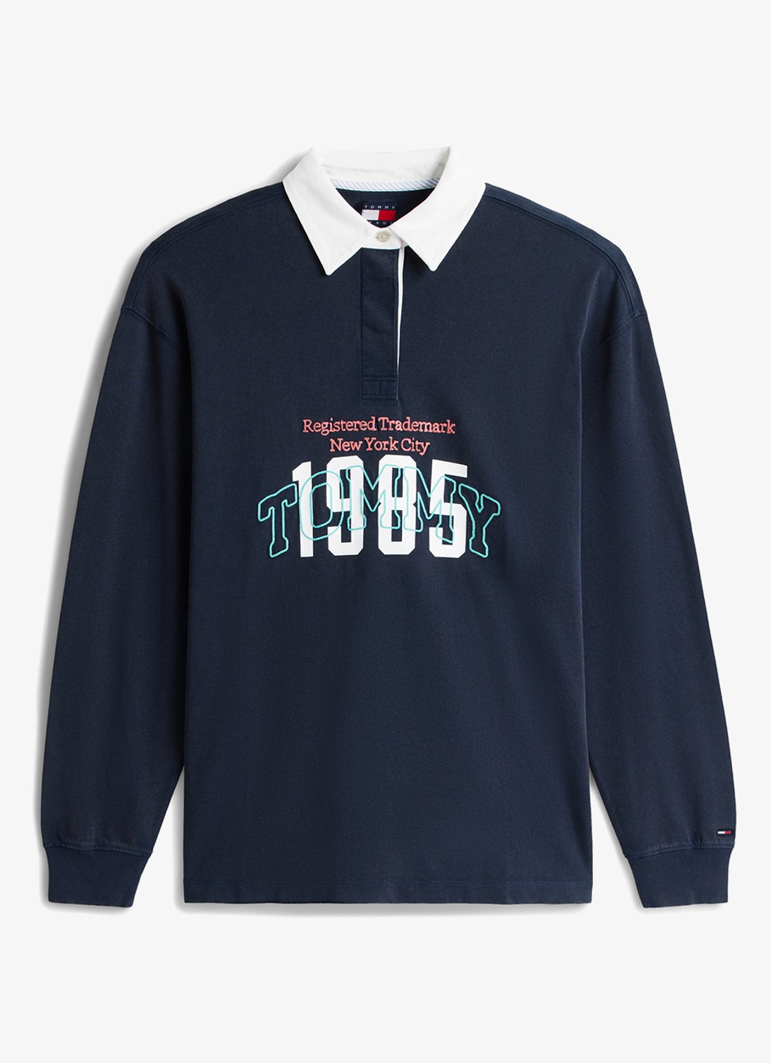 Tommy Hilfiger Sweater met logoprint - voorkant donkerblauw