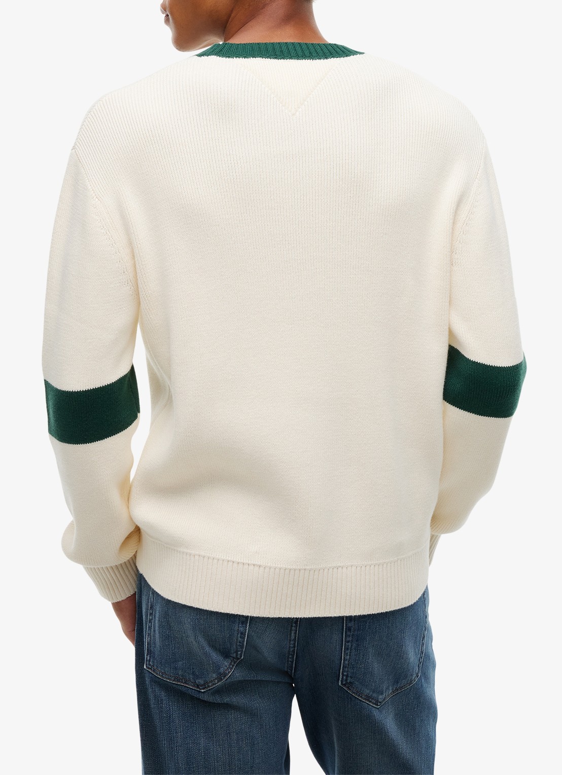 Tommy Hilfiger Sweater met logoprint - achterkant creme