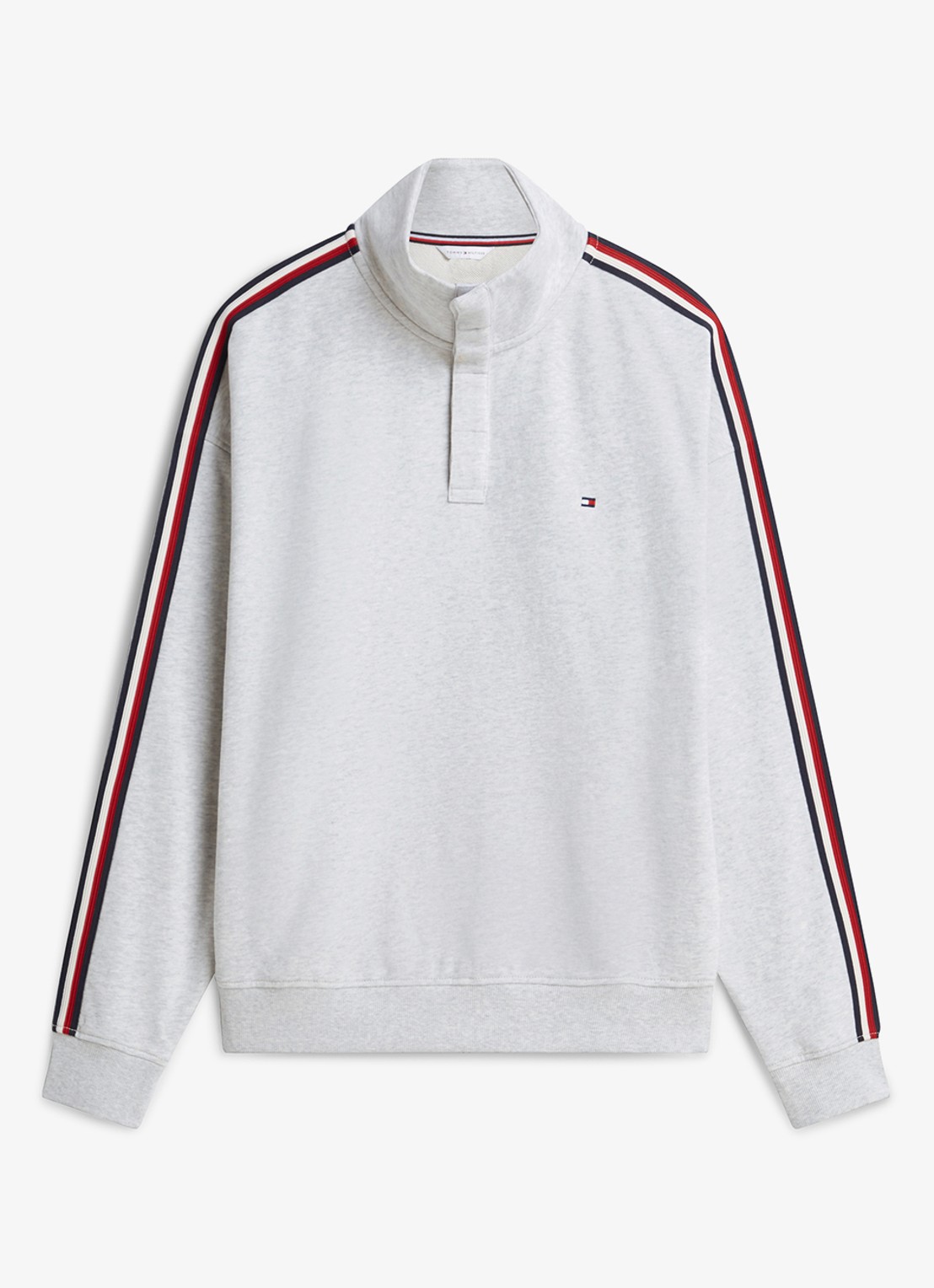 Tommy Hilfiger Sweater met opstaande kraag - voorkant 4 grijs