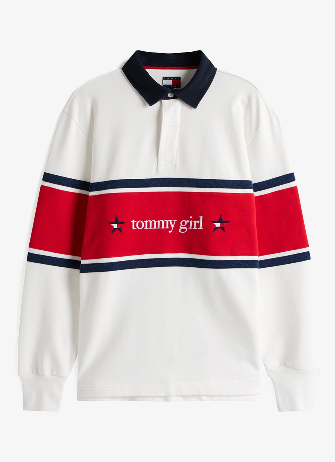 Tommy Hilfiger Sweater met polokraag en logo - voorkant 4 wit