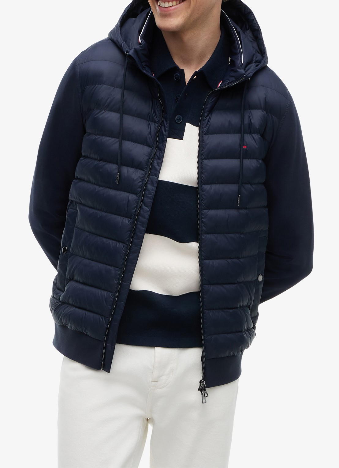 Tommy Hilfiger Sweatvest met capuchon - detail 4 donkerblauw