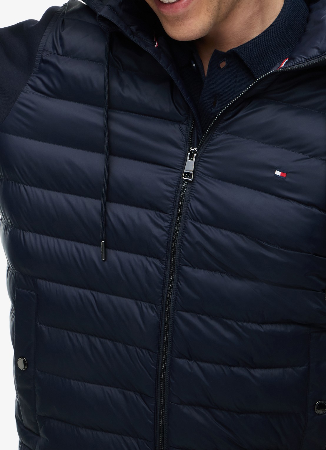 Tommy Hilfiger Sweatvest met capuchon - detail 5 donkerblauw