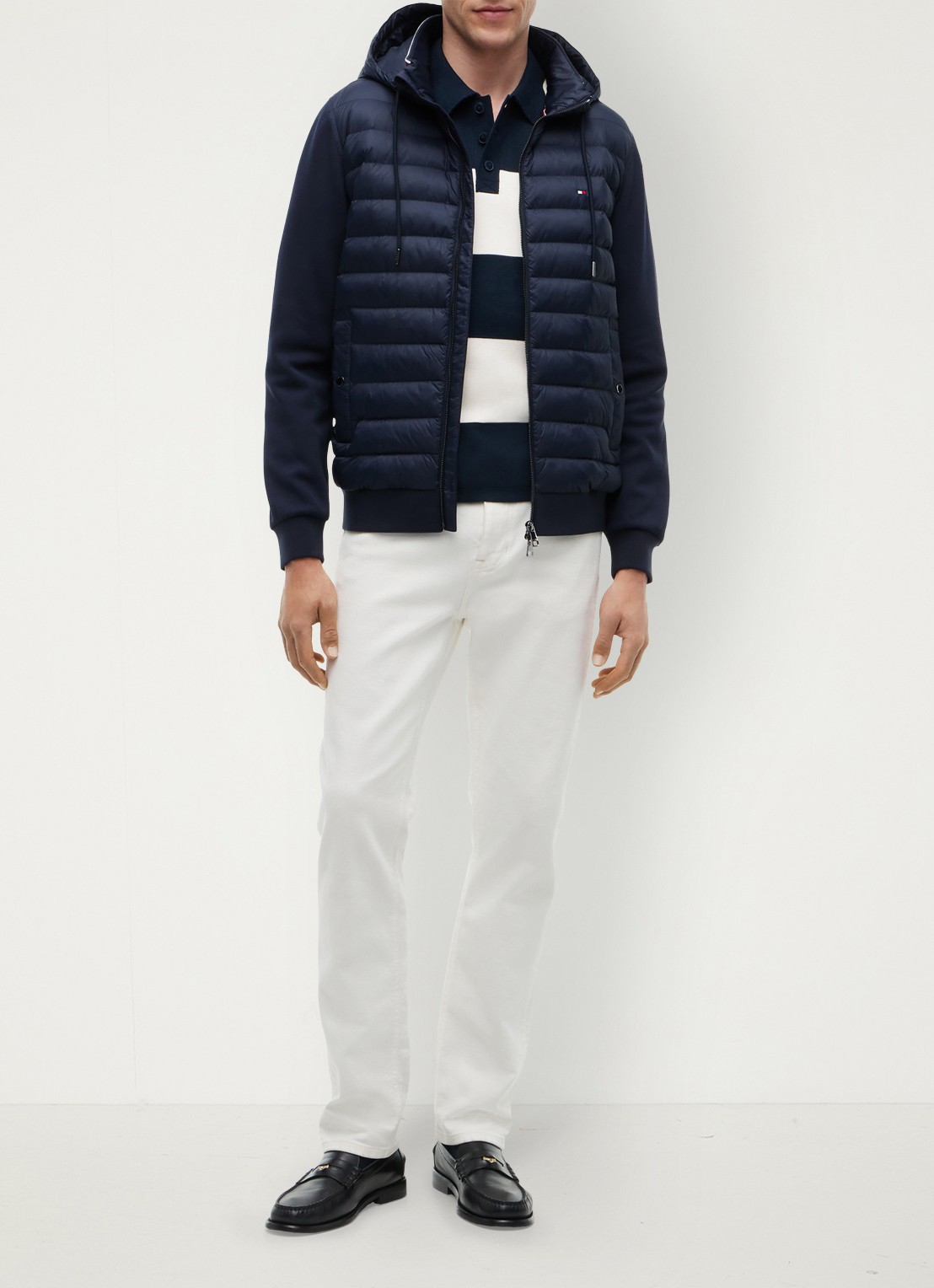 Tommy Hilfiger Sweatvest met capuchon - voorkant 3 donkerblauw