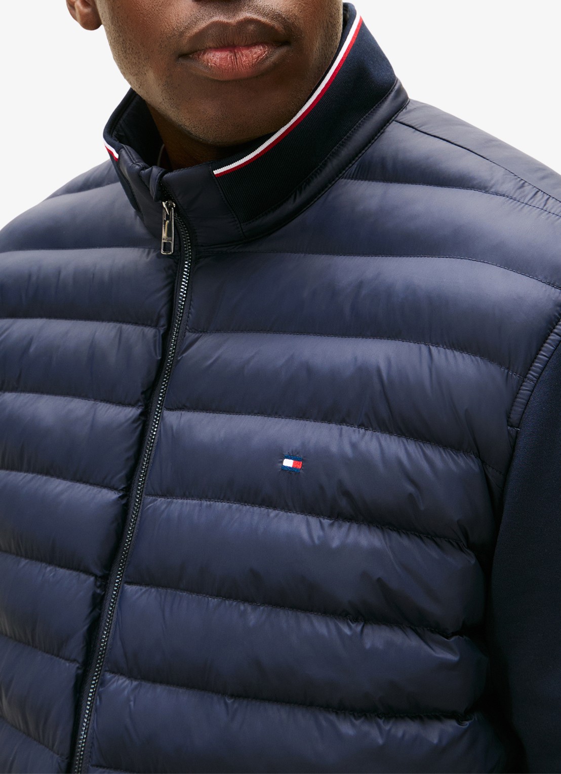 Tommy Hilfiger Sweatvest met gewatteerd voorpand - detail 4 donkerblauw
