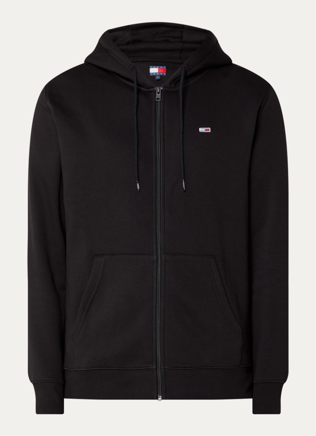 Tommy Hilfiger Sweatvest met logoborduring - voorkant 2 zwart