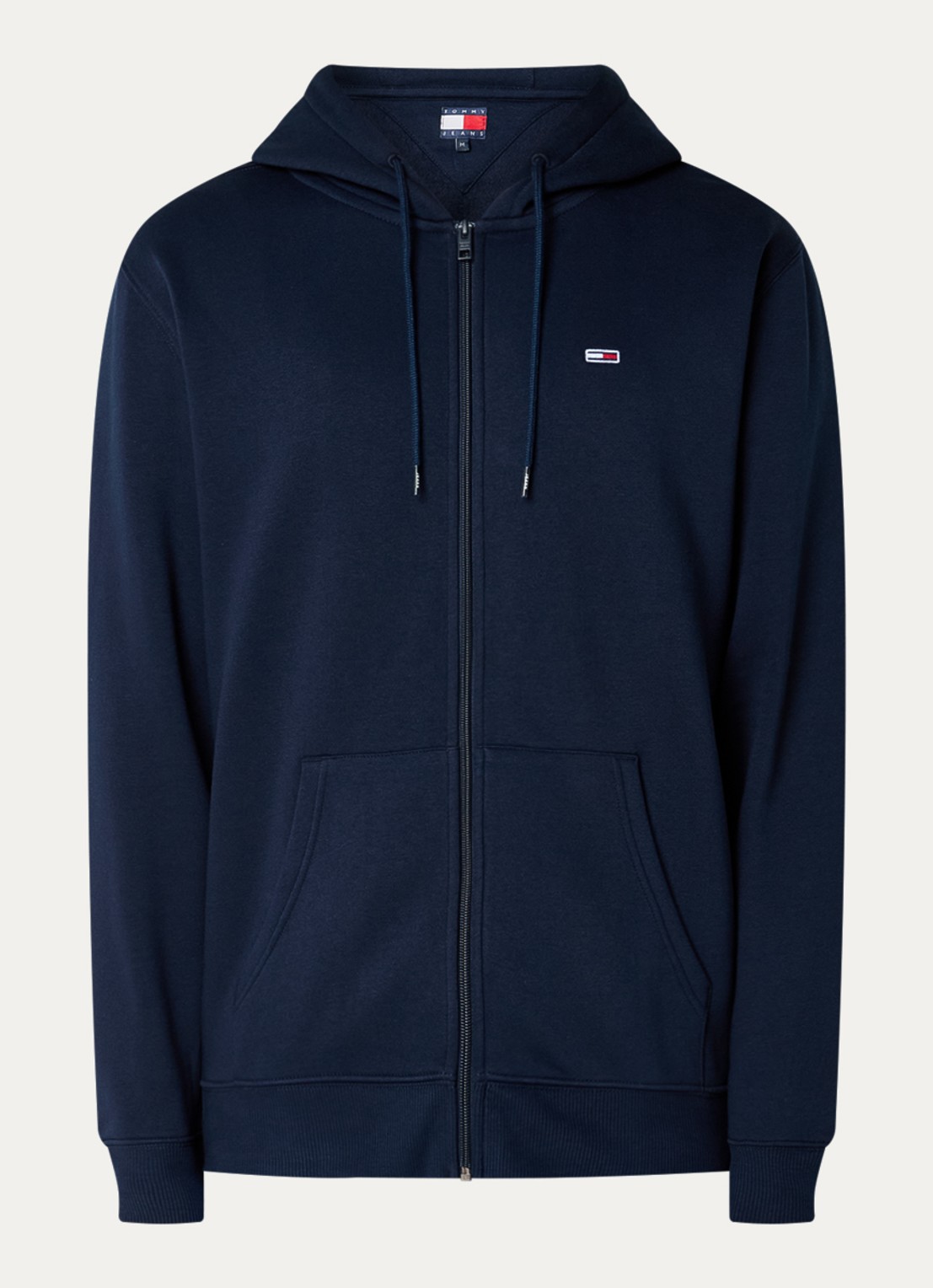 Tommy Hilfiger Sweatvest met logoborduring - voorkant donkerblauw
