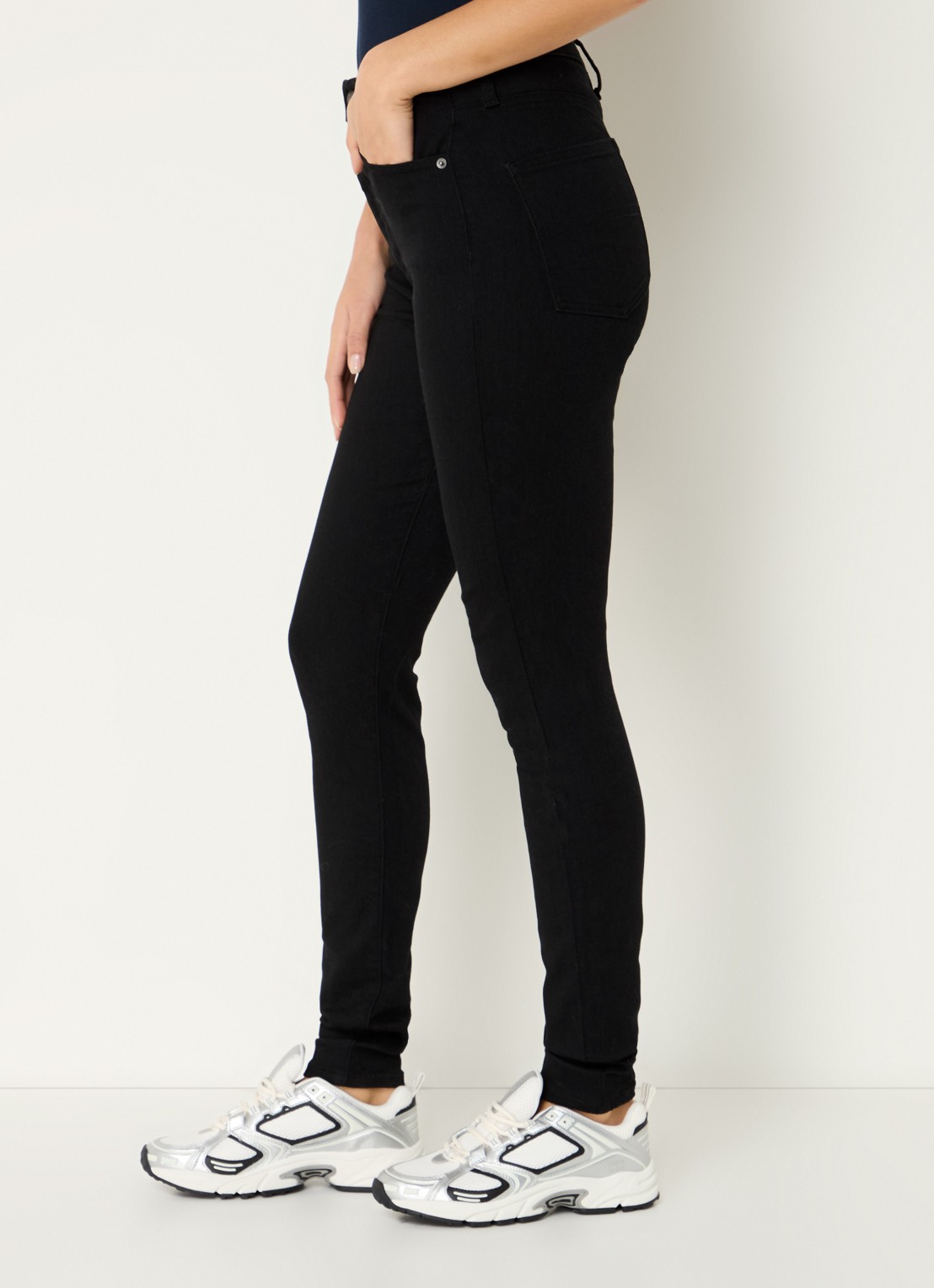 Tommy Hilfiger Sylvia high waist skinny jeans met gekleurde wassing - detail 5 zwart