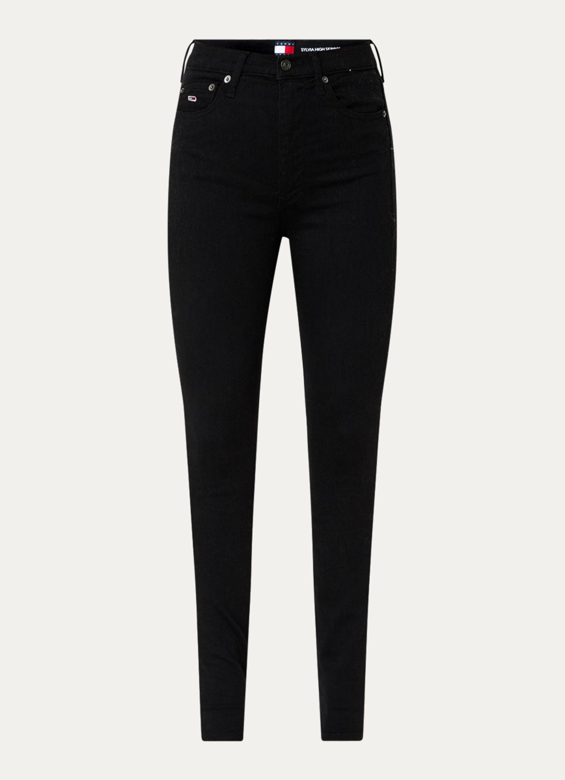 Tommy Hilfiger Sylvia high waist skinny jeans met gekleurde wassing - voorkant zwart