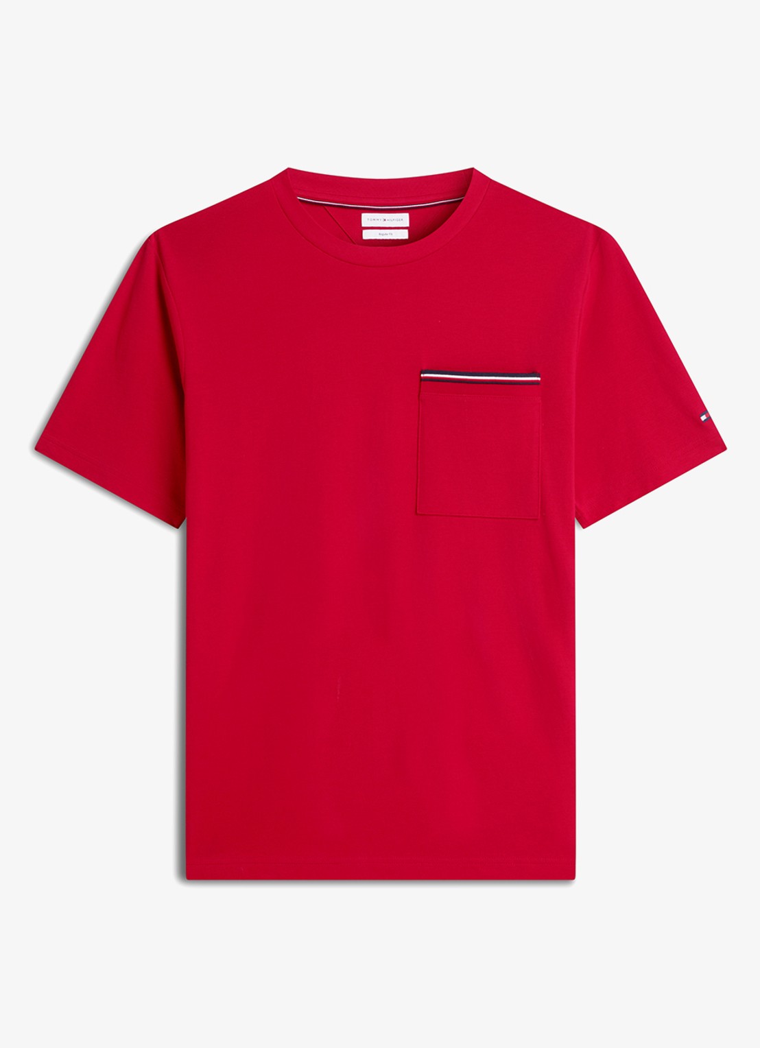 Tommy Hilfiger T-shirt met borstzak - voorkant rood