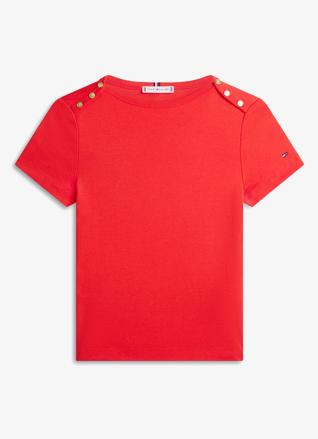 Tommy Hilfiger T-shirt met knoop detail - voorkant rood