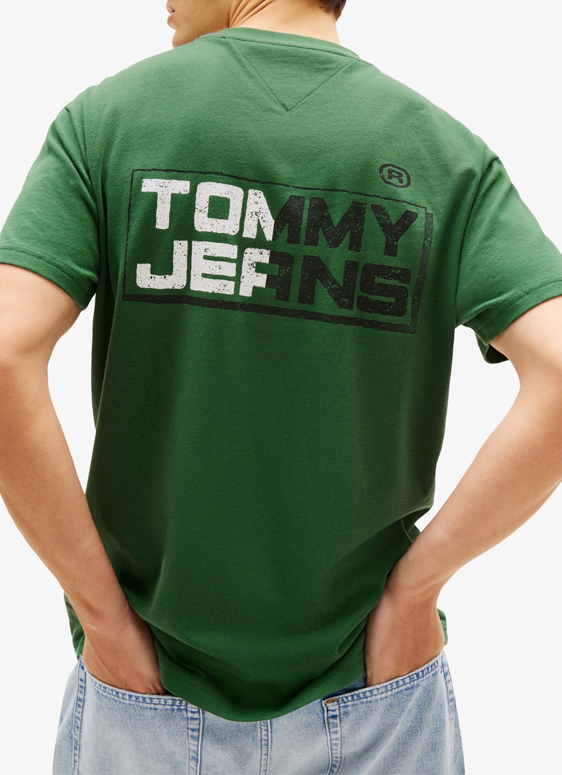 Tommy Hilfiger T-shirt met logo- en backprint - detail 3 donkergroen