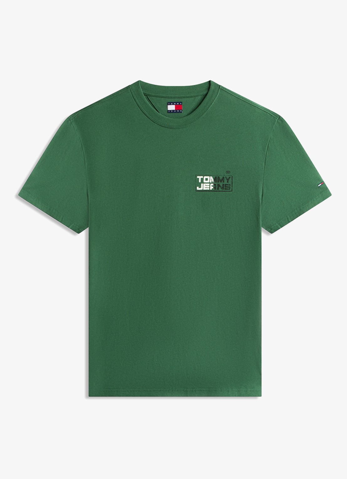 Tommy Hilfiger T-shirt met logo- en backprint - voorkant 4 donkergroen