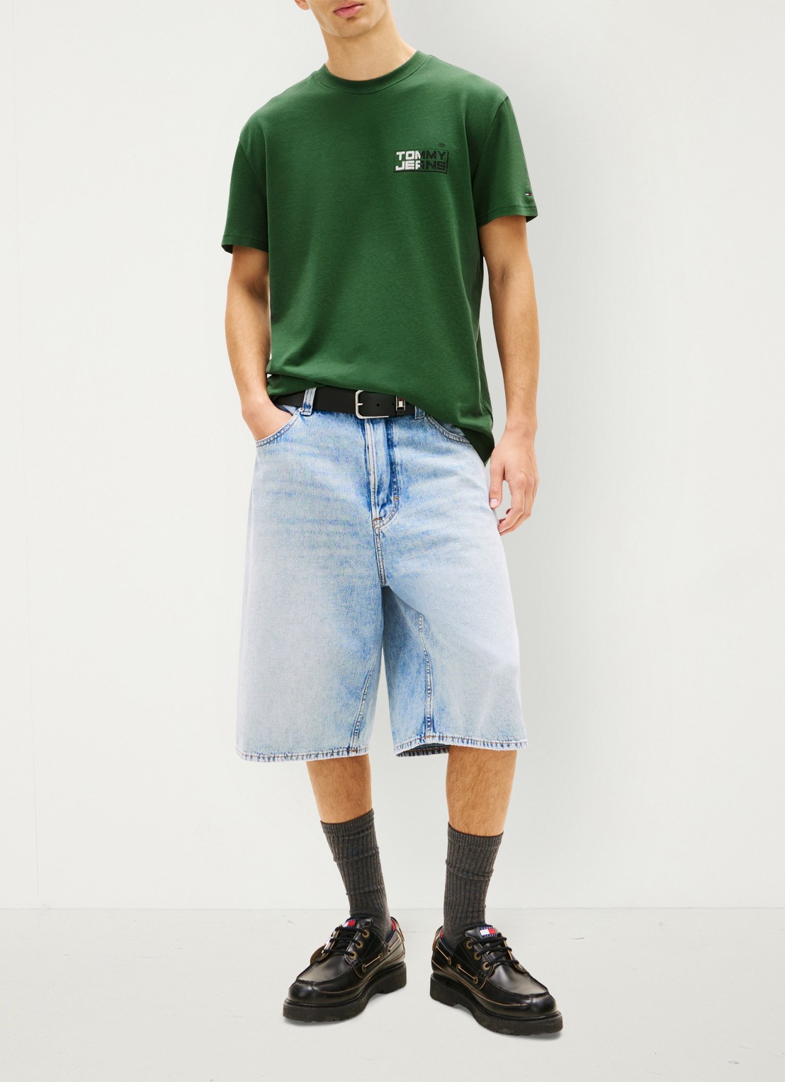 Tommy Hilfiger T-shirt met logo- en backprint - voorkant 5 donkergroen