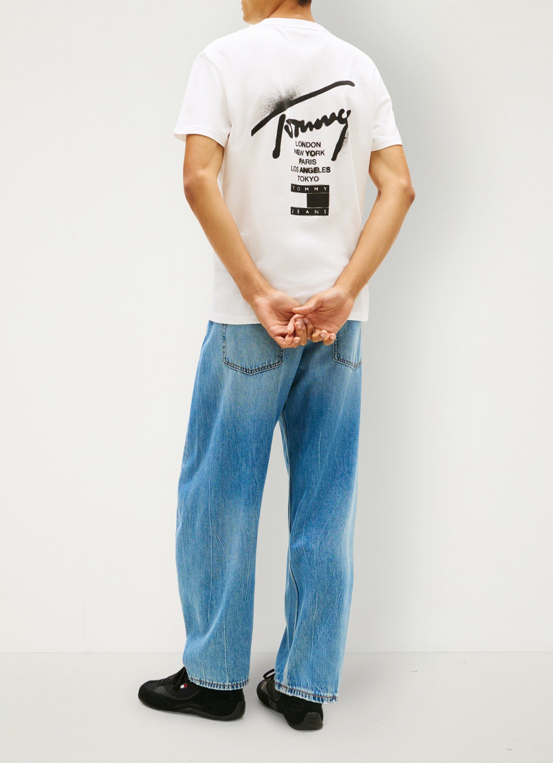 Tommy Hilfiger T-shirt met logo- en backprint - achterkant 5 wit