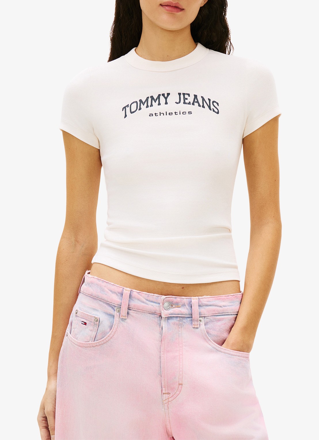 Tommy Hilfiger T-shirt met logo- en backprint - detail 4 wit