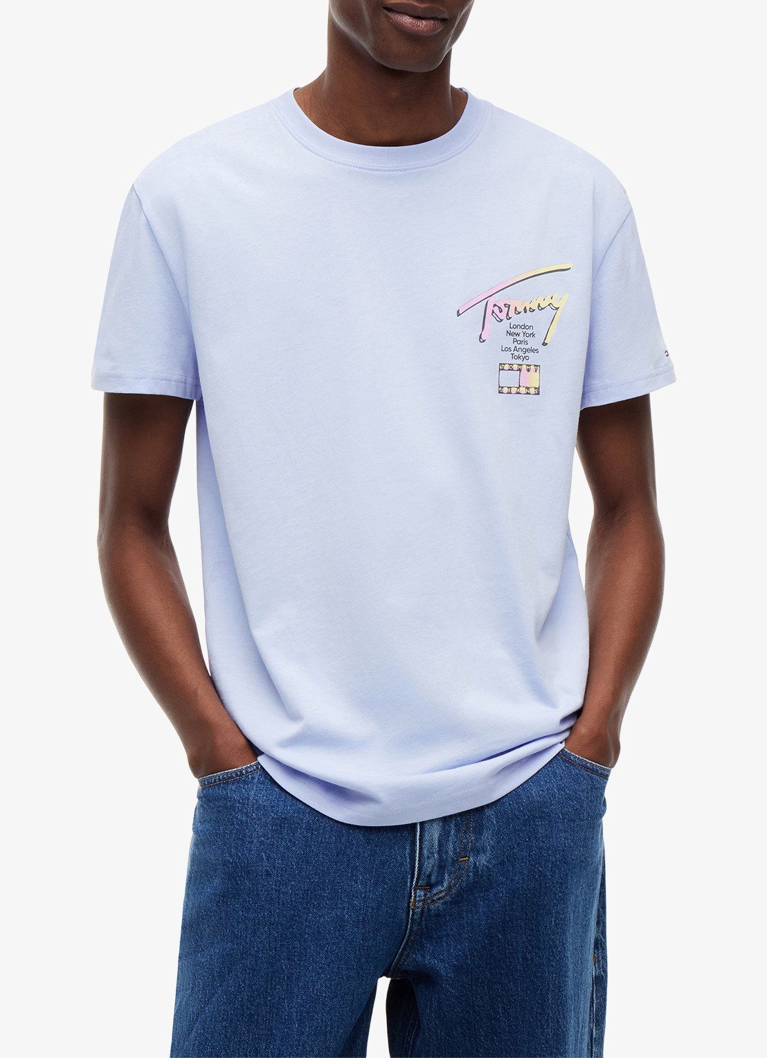 Tommy Hilfiger T-shirt met logo- en backprint - detail 2 lila