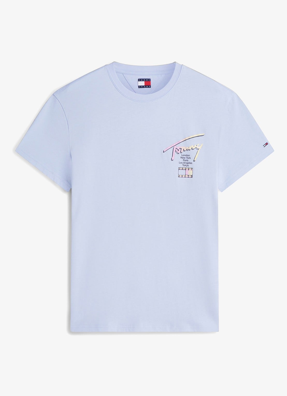 Tommy Hilfiger T-shirt met logo- en backprint - voorkant 4 lila