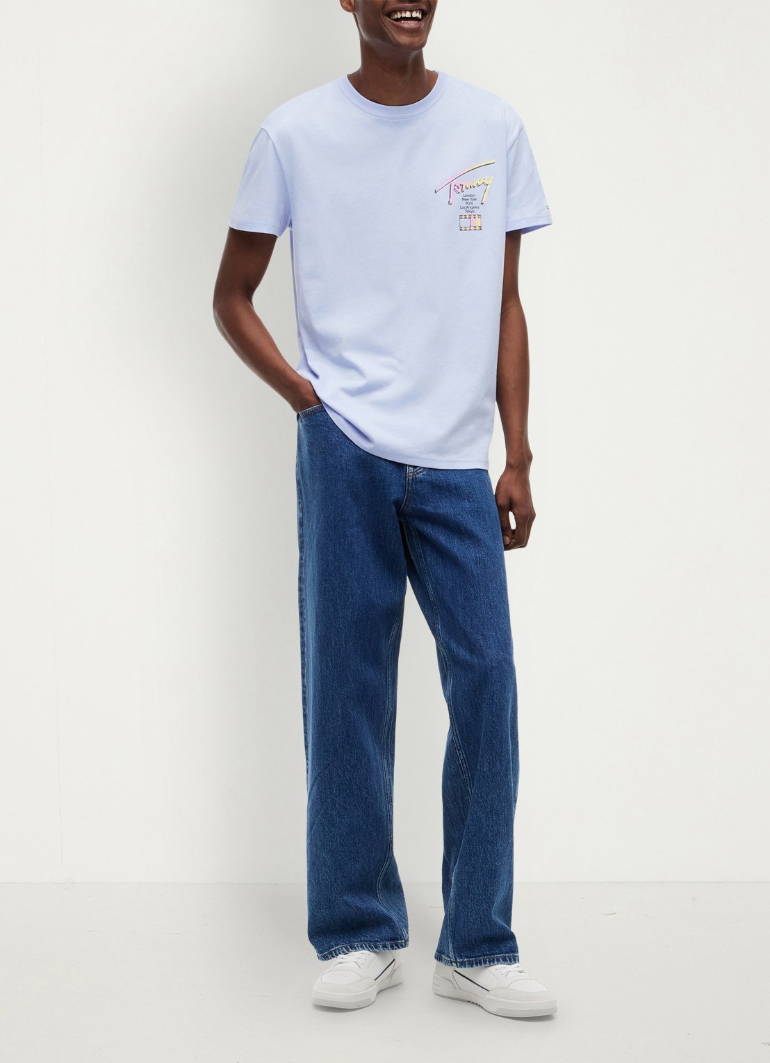 Tommy Hilfiger T-shirt met logo- en backprint - voorkant 5 lila