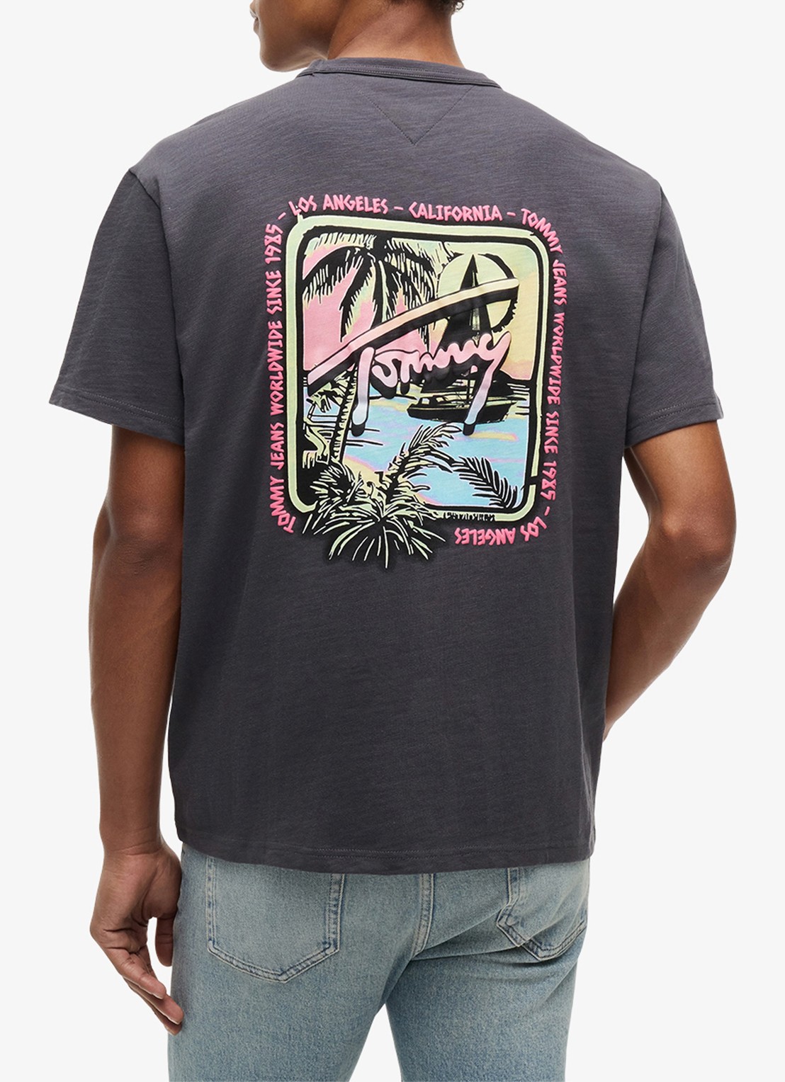 Tommy Hilfiger T-shirt met logo- en backprint - achterkant 3 zwart