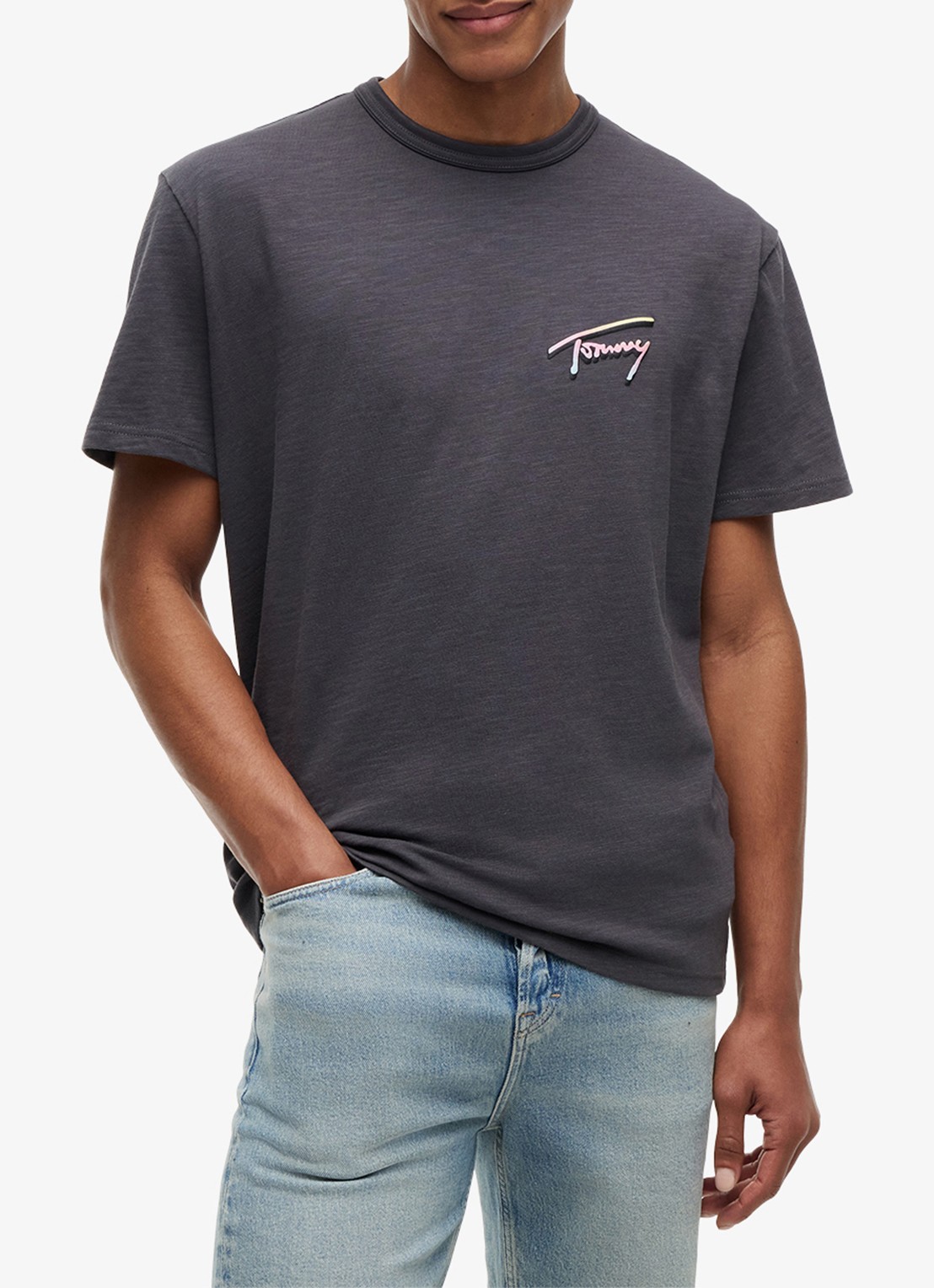 Tommy Hilfiger T-shirt met logo- en backprint - detail 4 zwart