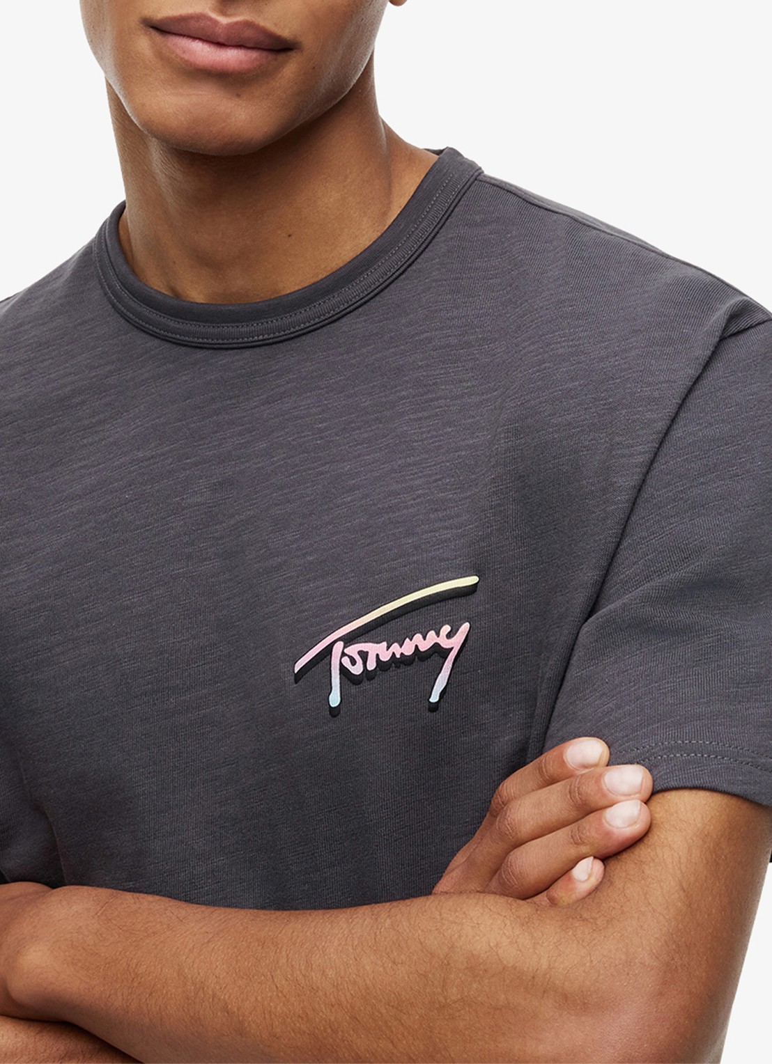 Tommy Hilfiger T-shirt met logo- en backprint - detail 5 zwart