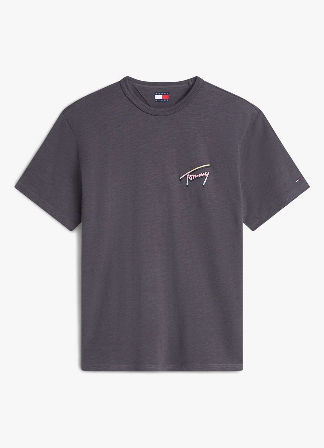 Tommy Hilfiger T-shirt met logo- en backprint - voorkant zwart