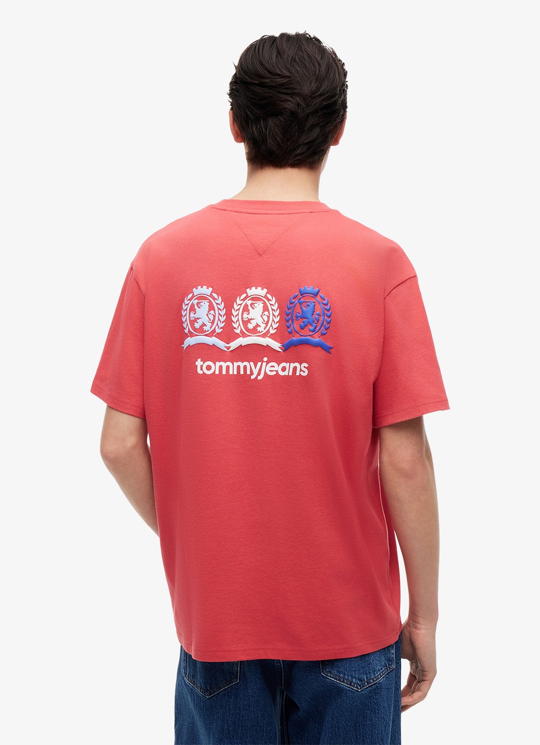 Tommy Hilfiger T-shirt met logo- en backprint - achterkant 6 rood