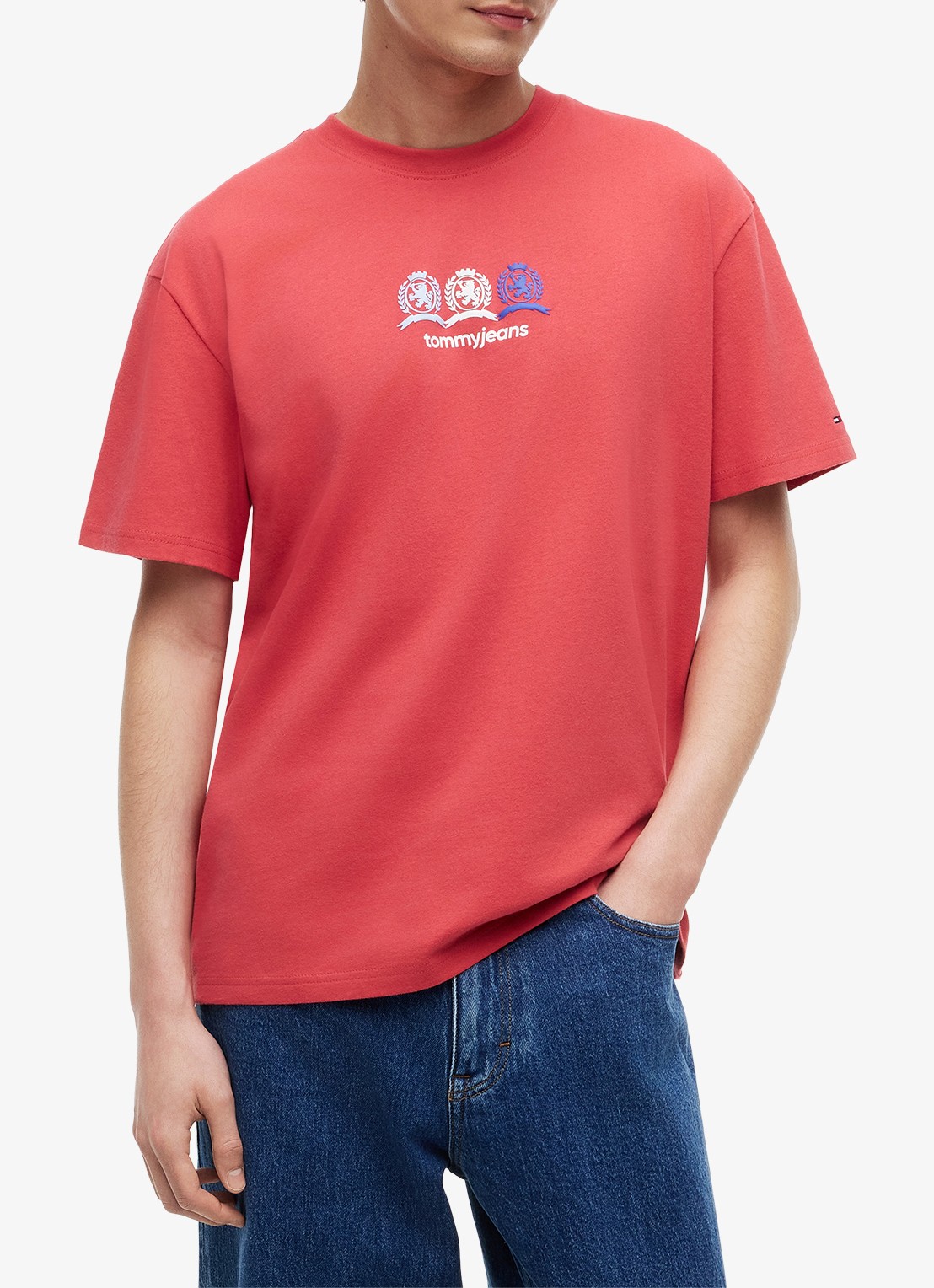 Tommy Hilfiger T-shirt met logo- en backprint - detail 3 rood