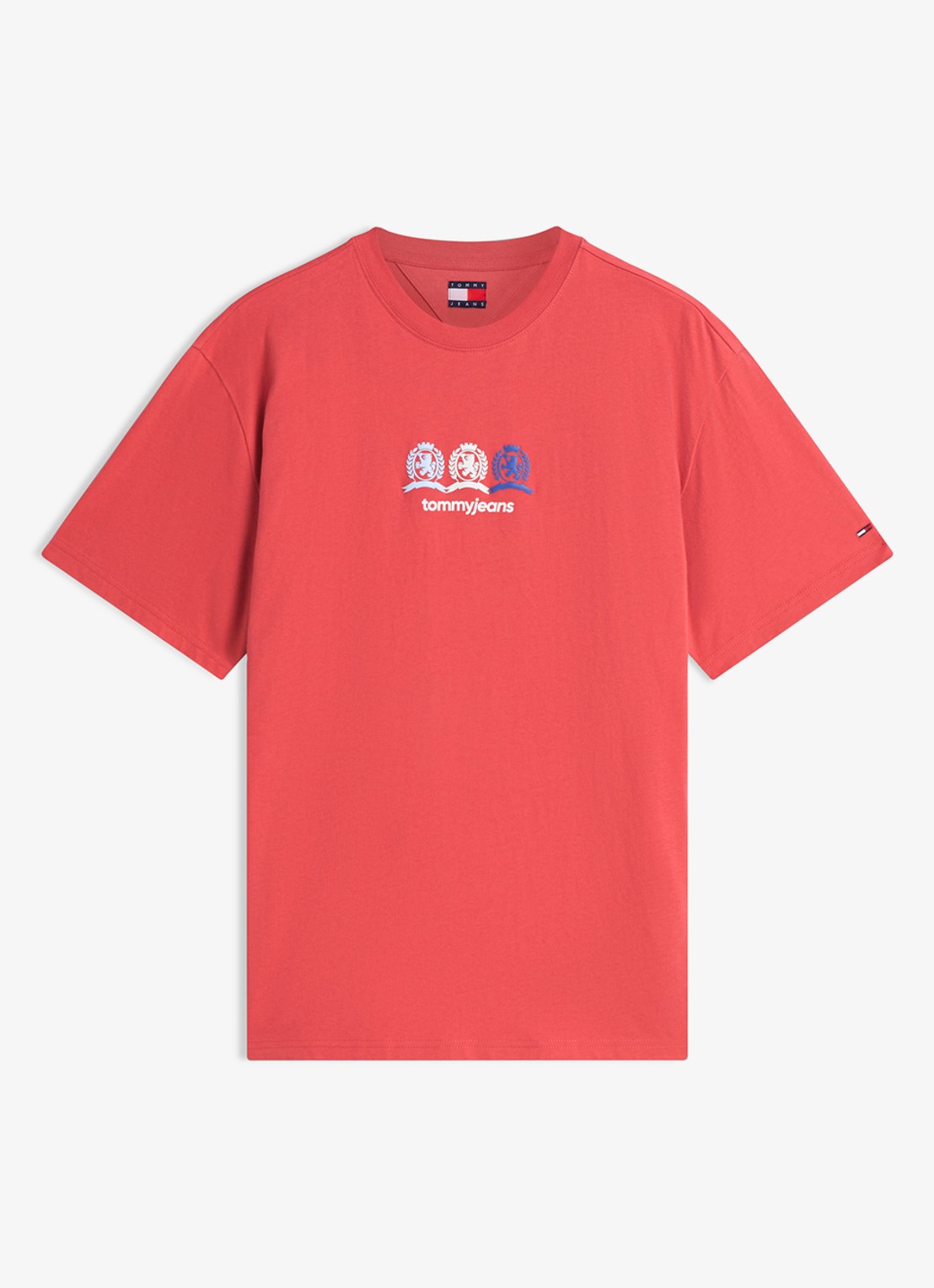 Tommy Hilfiger T-shirt met logo- en backprint - voorkant rood