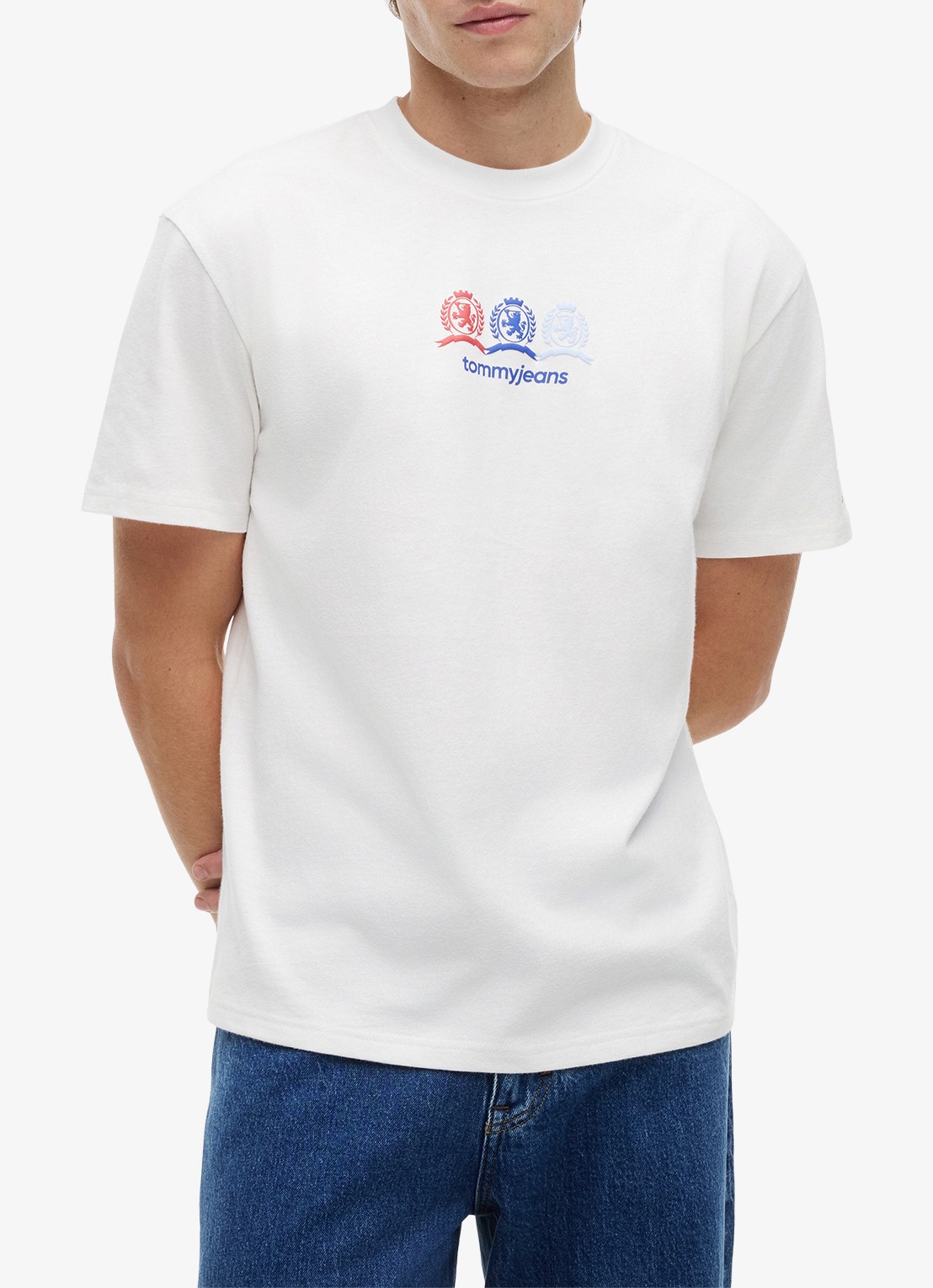 Tommy Hilfiger T-shirt met logo- en backprint - detail 3 ecru-ybl