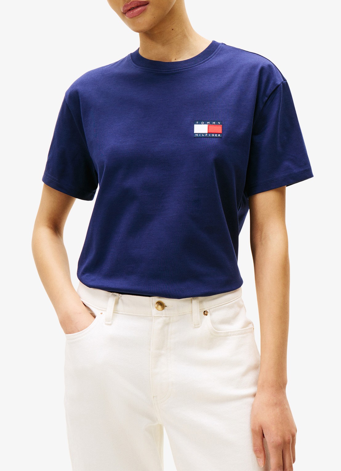 Tommy Hilfiger T-shirt met logo- en backprint - detail 5 donkerblauw