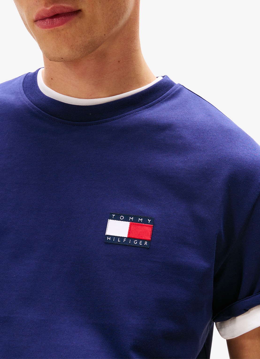 Tommy Hilfiger T-shirt met logo- en backprint - detail 7 donkerblauw