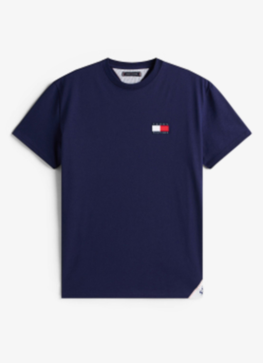 Tommy Hilfiger T-shirt met logo- en backprint - voorkant donkerblauw