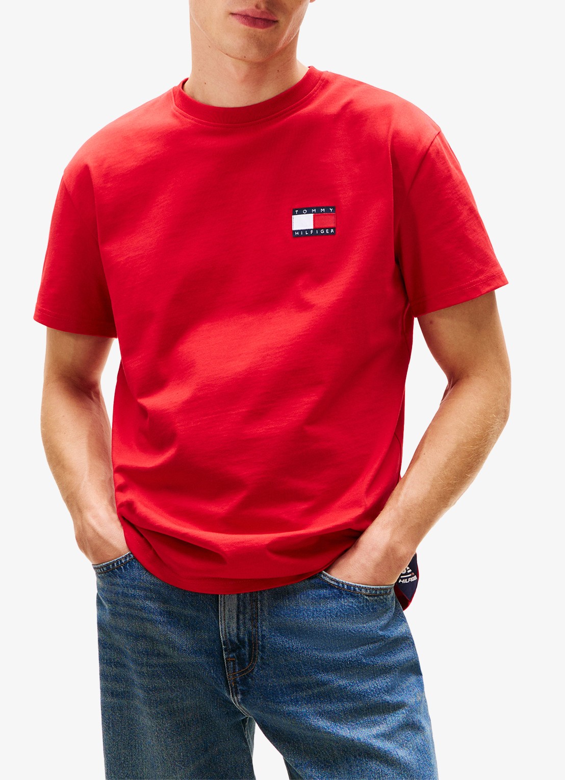 Tommy Hilfiger T-shirt met logo- en backprint - detail 2 rood