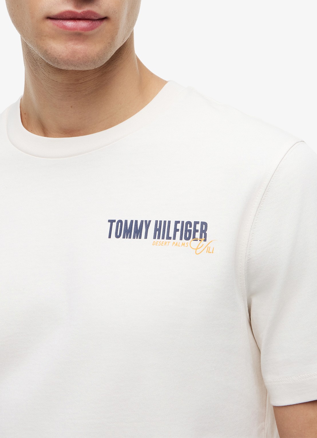 Tommy Hilfiger T-shirt met logo- en backprint - detail 5 ivoor