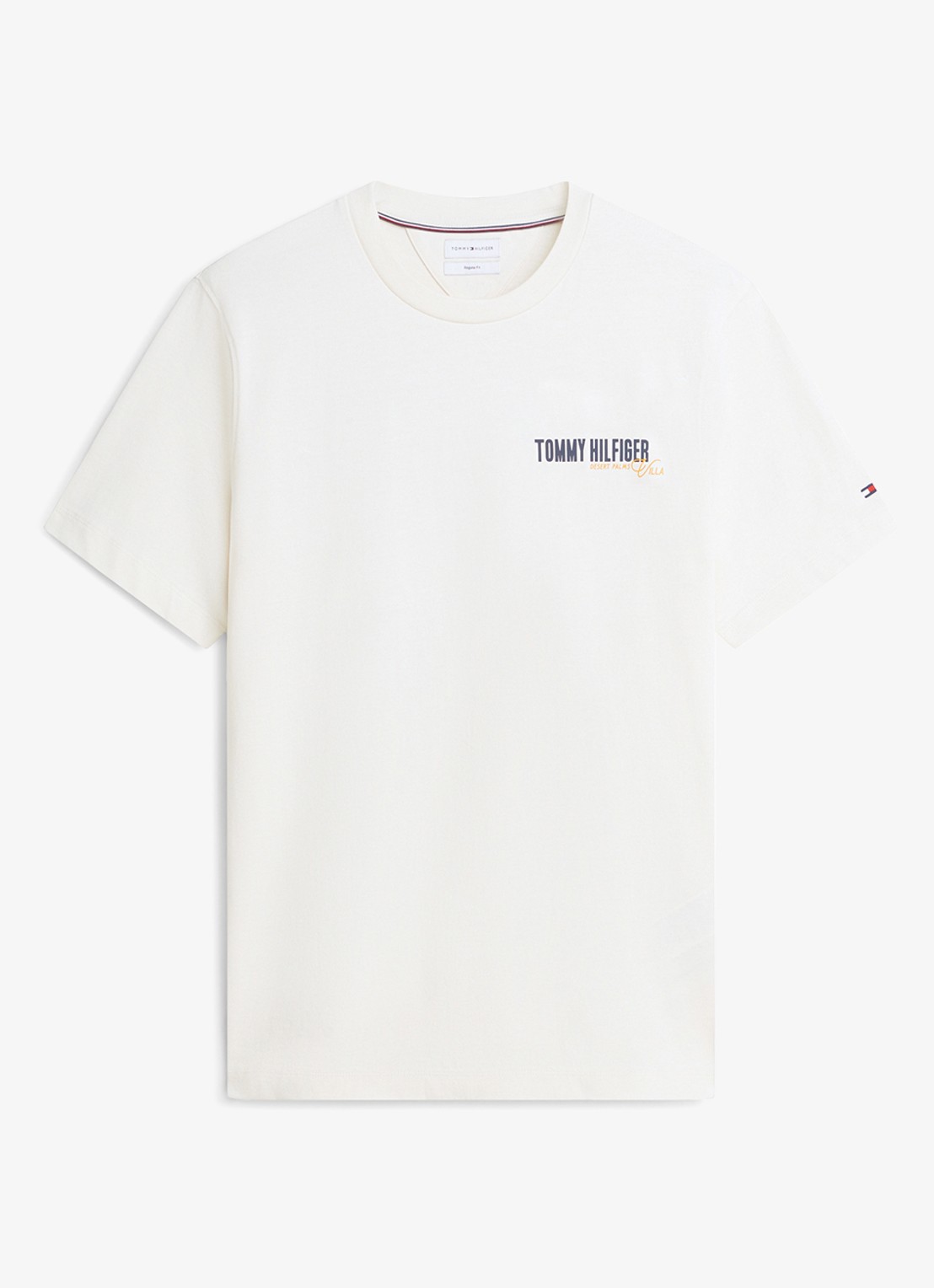 Tommy Hilfiger T-shirt met logo- en backprint - voorkant 2 ivoor